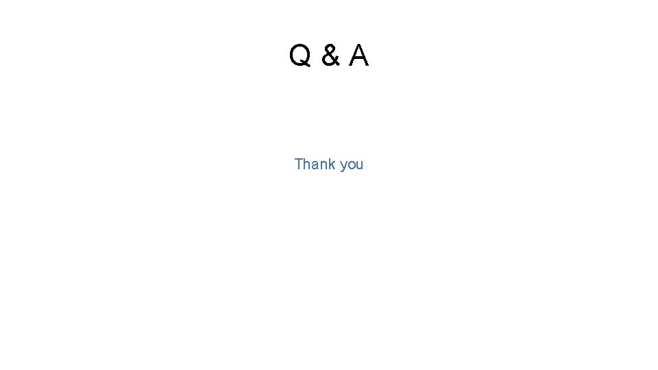 Q&A Thank you 