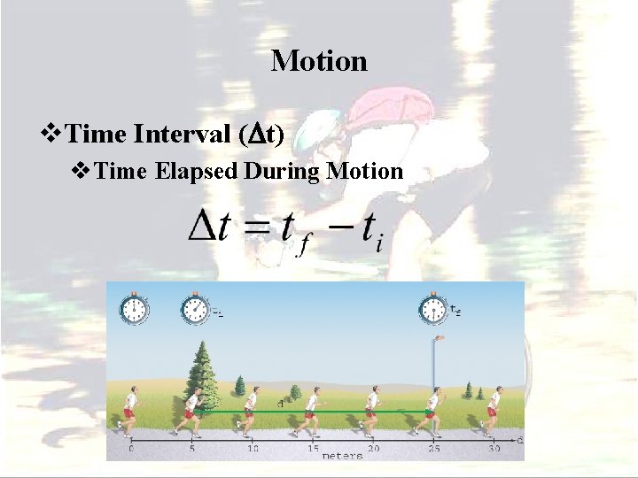 Motion v. Time Interval (Dt) v. Time Elapsed During Motion 