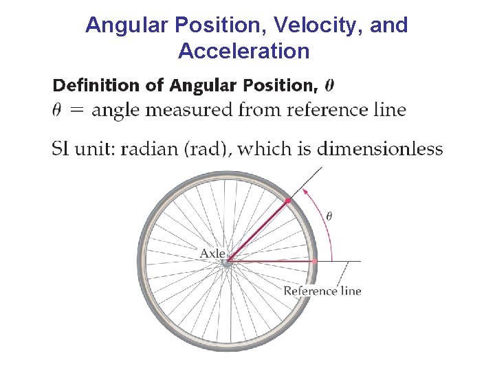 Angular Position, Velocity, and Acceleration 