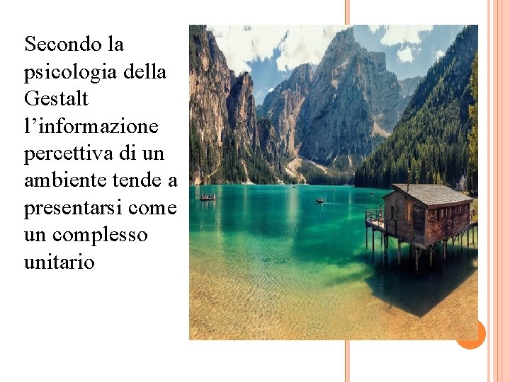 Secondo la psicologia della Gestalt l’informazione percettiva di un ambiente tende a presentarsi come