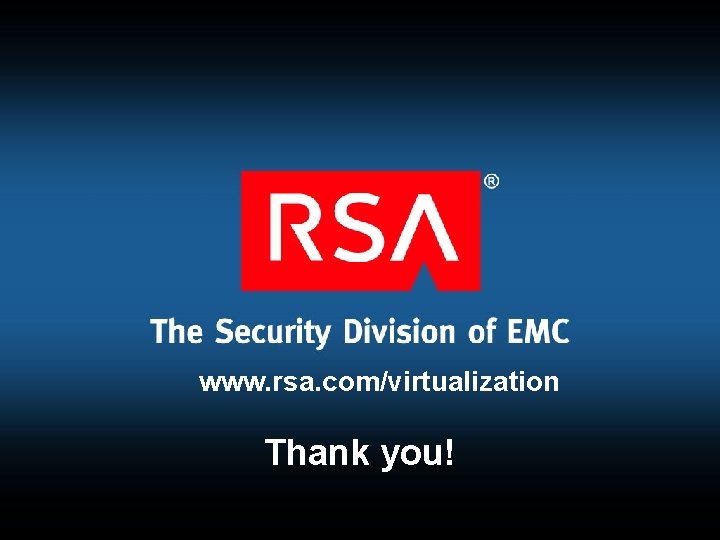 www. rsa. com/virtualization Thank you! 
