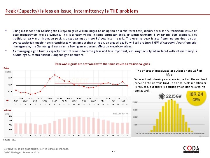 Peak (Capacity) is less an issue, intermittency is THE problem § § Using old