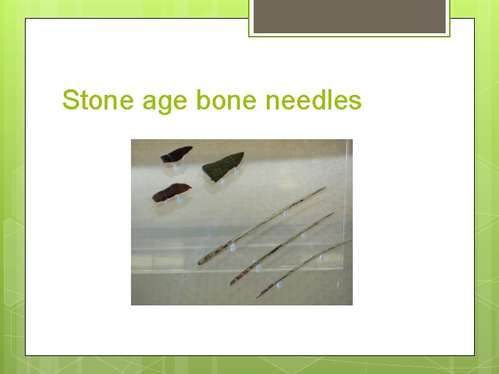 Stone age bone needles 