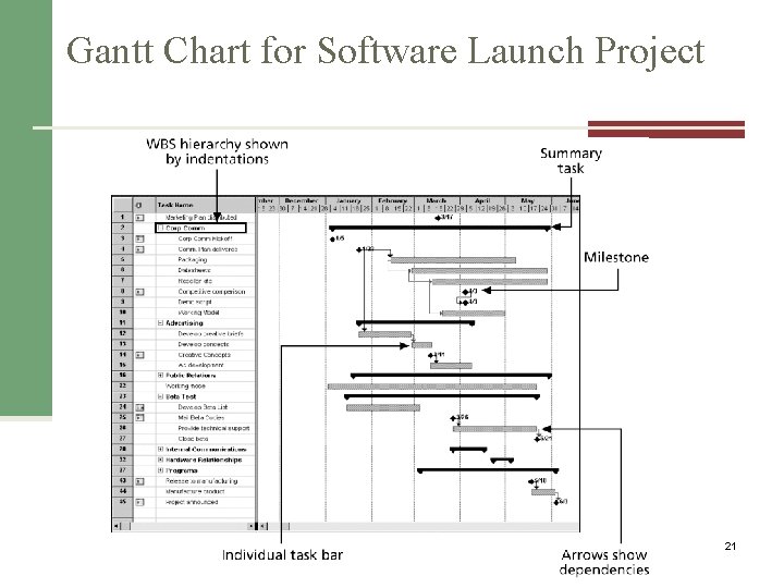 Gantt Chart for Software Launch Project 21 