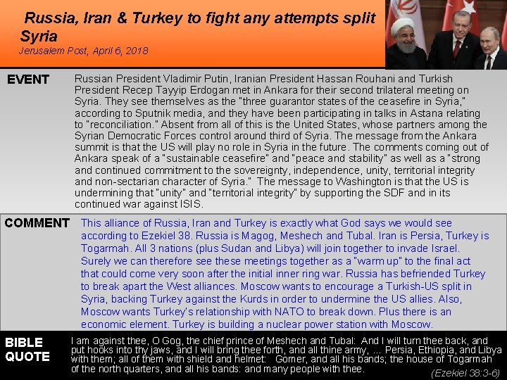 Russia, Iran & Turkey to fight any attempts split Syria Jerusalem Post, April 6, Russia, Iran & Turkey to fight any attempts split Syria Jerusalem Post, April 6,