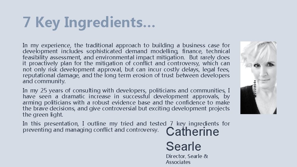 Searle Associates 7 Key Ingredients of the successful