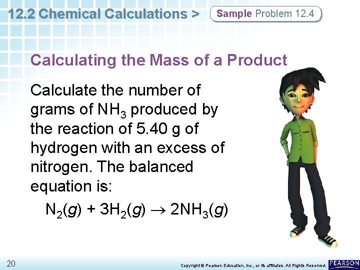 12. 2 Chemical Calculations > Sample Problem 12. 4 Calculating the Mass of a