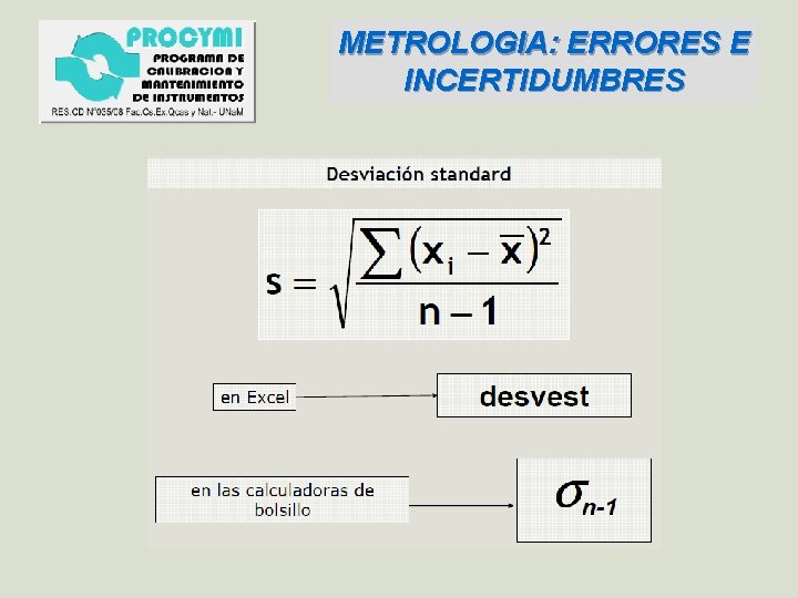 METROLOGIA: ERRORES E INCERTIDUMBRES 