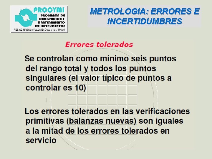 METROLOGIA: ERRORES E INCERTIDUMBRES 