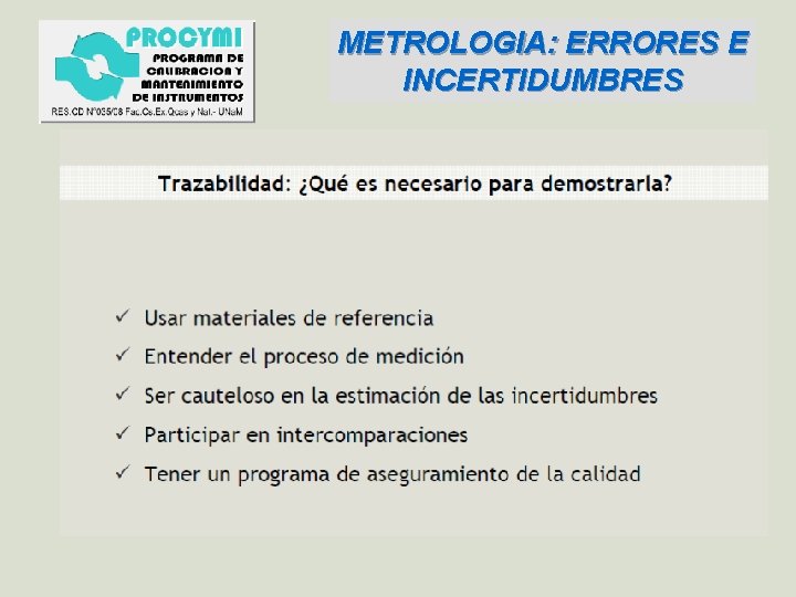 METROLOGIA: ERRORES E INCERTIDUMBRES 