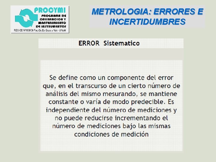 METROLOGIA: ERRORES E INCERTIDUMBRES 