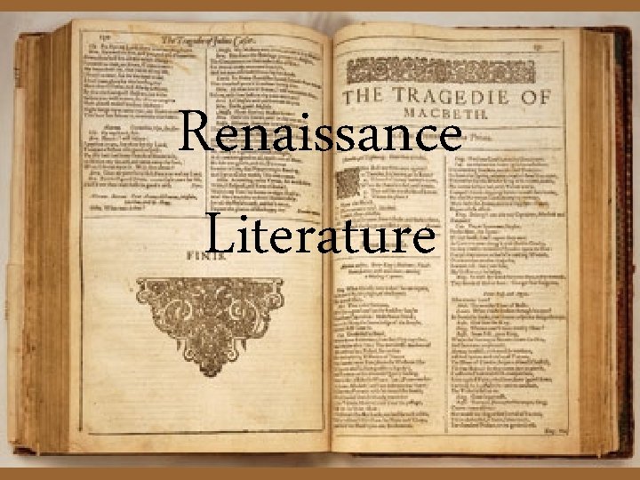 Renaissance Literature 