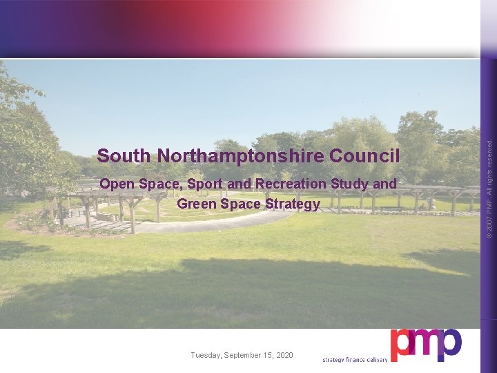 Open Space, Sport and Recreation Study and Green Space Strategy Tuesday, September 15, 2020