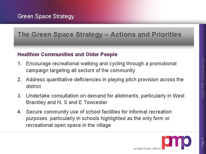 Green Space Strategy Healthier Communities and Older People 1. Encourage recreational walking and cycling