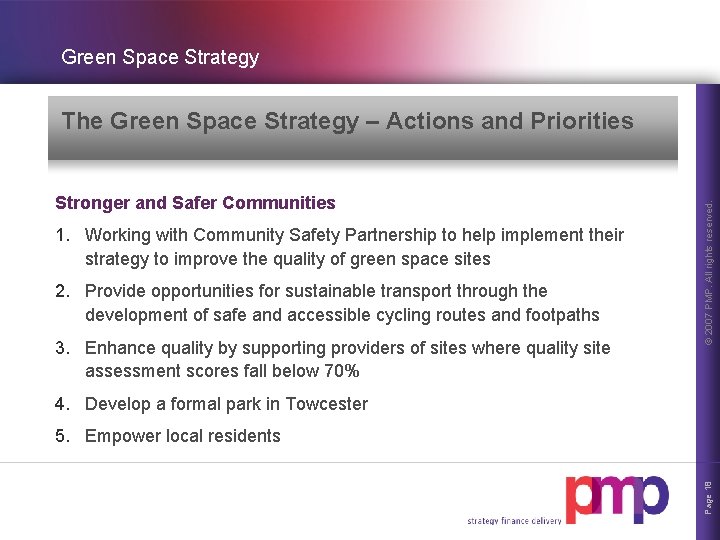 Green Space Strategy Stronger and Safer Communities 1. Working with Community Safety Partnership to