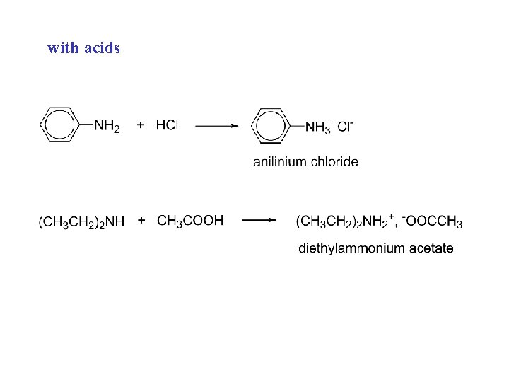 with acids 