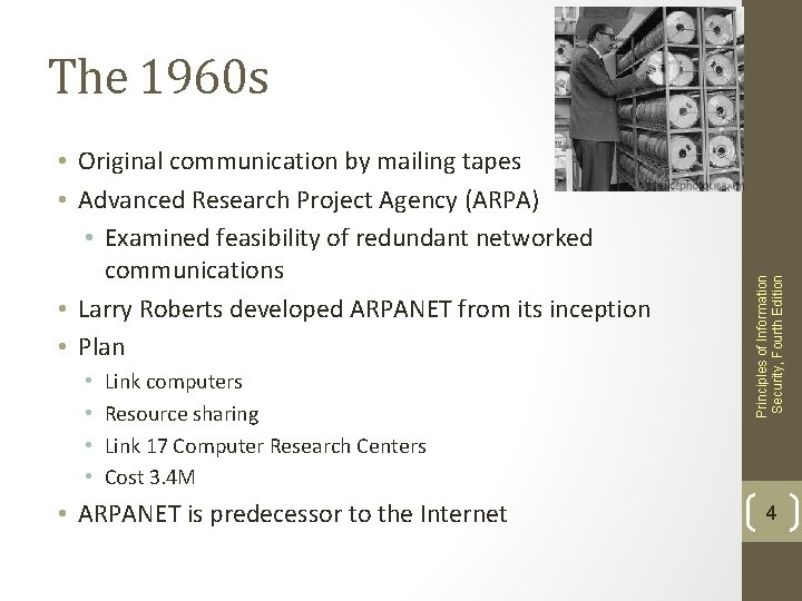  • Original communication by mailing tapes • Advanced Research Project Agency (ARPA) •
