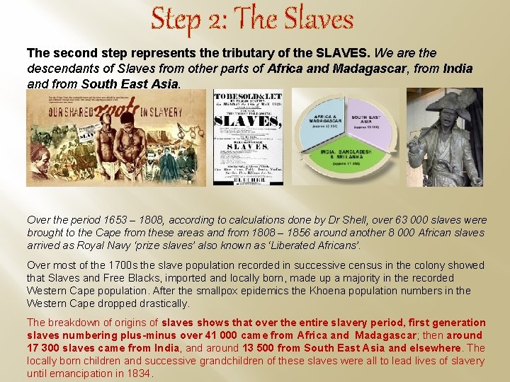 Step 2: The Slaves The second step represents the tributary of the SLAVES. We