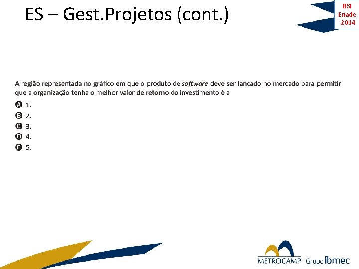 ES – Gest. Projetos (cont. ) BSI Enade 2014 