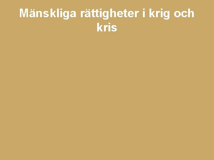 Mänskliga rättigheter i krig och kris 