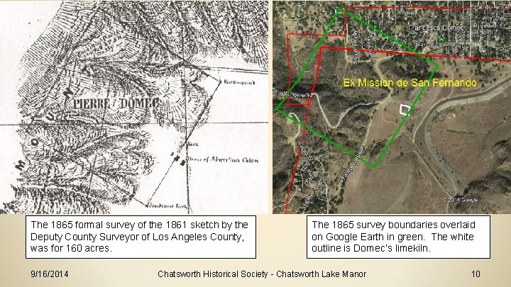 The 1865 formal survey of the 1861 sketch by the Deputy County Surveyor of