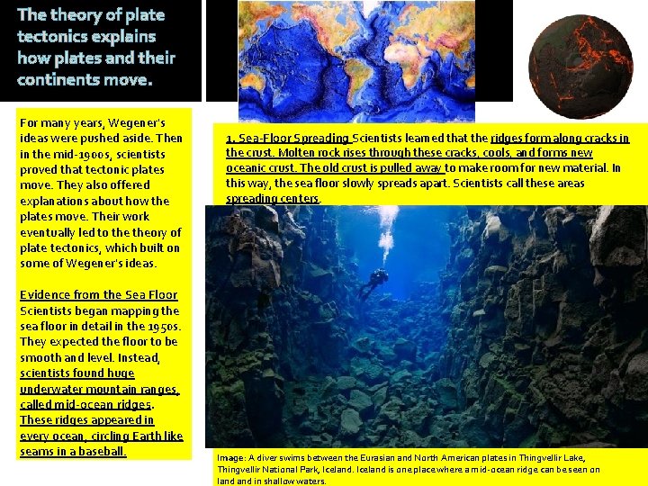 The theory of plate tectonics explains how plates and their continents move. For many