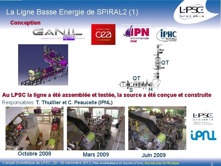 La Ligne Basse Energie de SPIRAL 2 (1) Conception QT QT H S Au