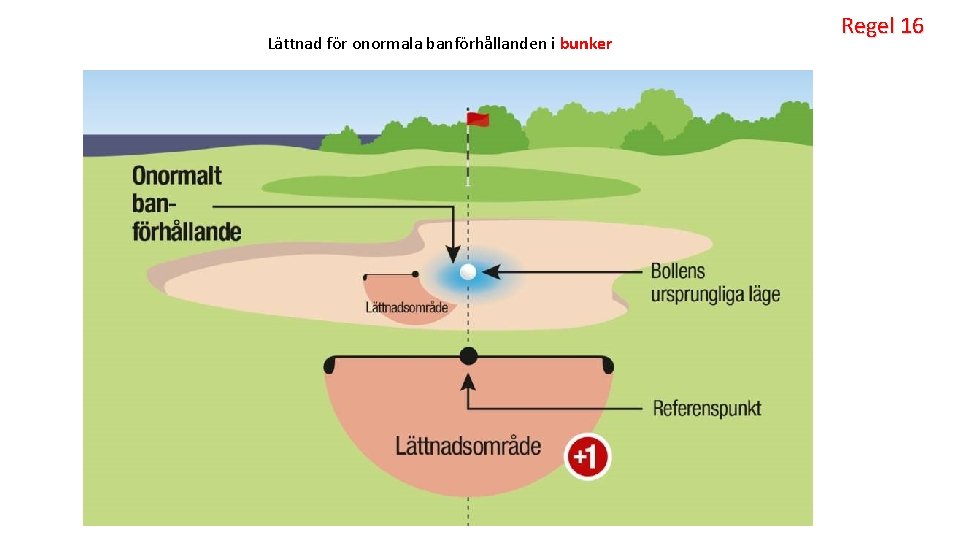 Lättnad för onormala banförhållanden i bunker Regel 16 