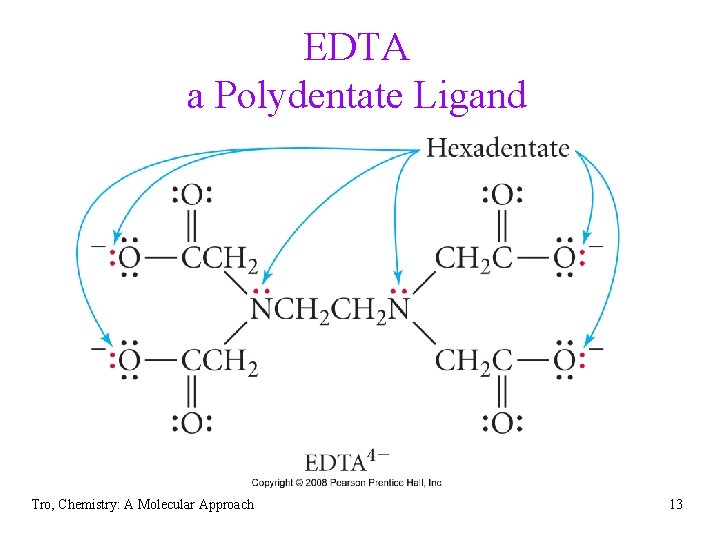 EDTA a Polydentate Ligand Tro, Chemistry: A Molecular Approach 13 