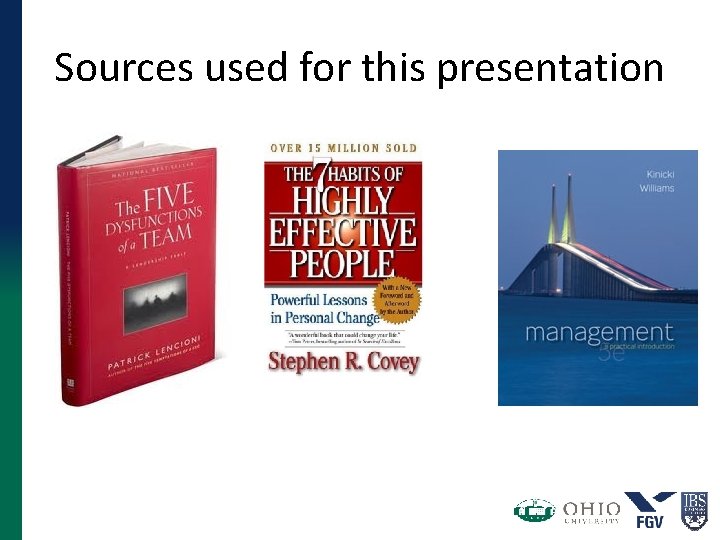 Sources used for this presentation 