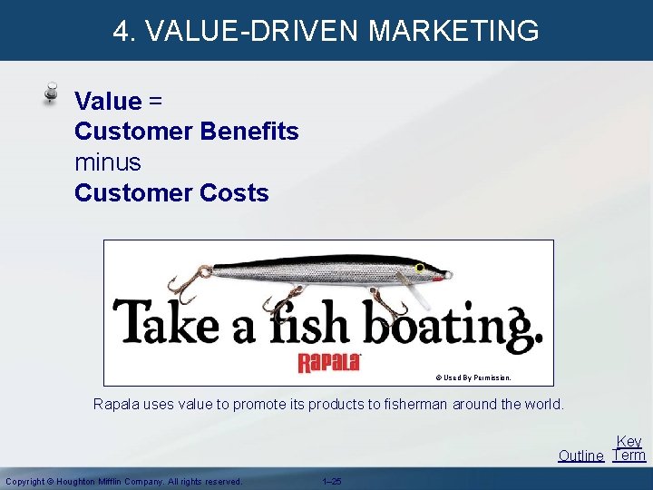 4. VALUE-DRIVEN MARKETING Value = Customer Benefits minus Customer Costs © Used By Permission. 4. VALUE-DRIVEN MARKETING Value = Customer Benefits minus Customer Costs © Used By Permission.