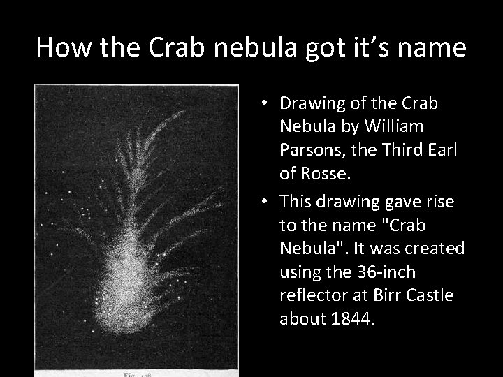 How the Crab nebula got it’s name • Drawing of the Crab Nebula by