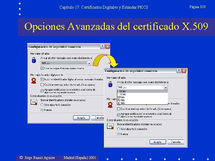 Capítulo 17: Certificados Digitales y Estándar PKCS Página 819 Opciones Avanzadas del certificado X.