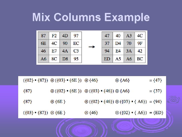 Mix Columns Example 