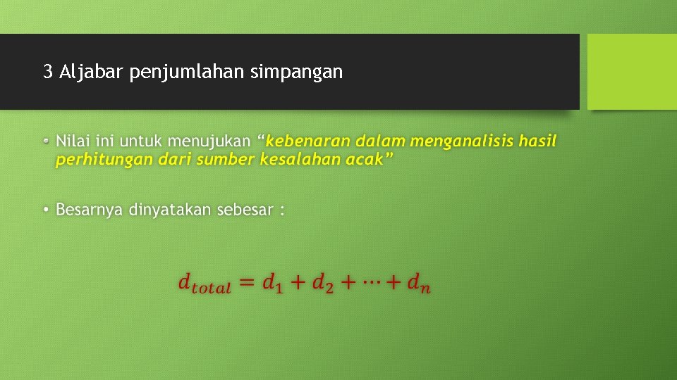 3 Aljabar penjumlahan simpangan • 