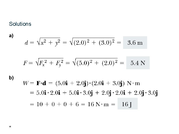 Solutions a) b) 16 Solutions a) b) 16