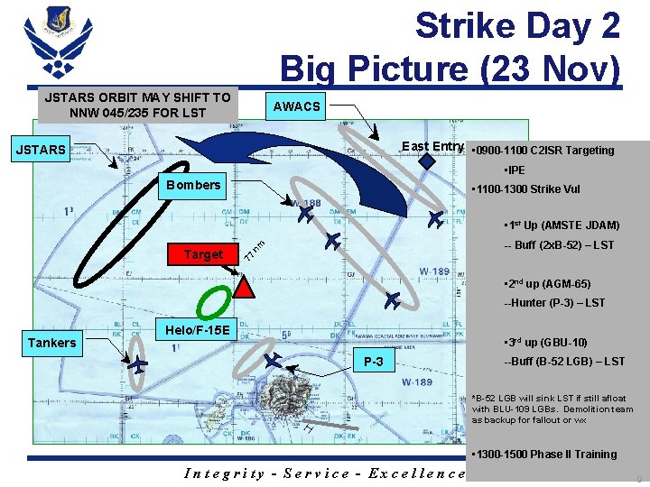 Strike Day 2 Big Picture (23 Nov) JSTARS ORBIT MAY SHIFT TO NNW 045/235