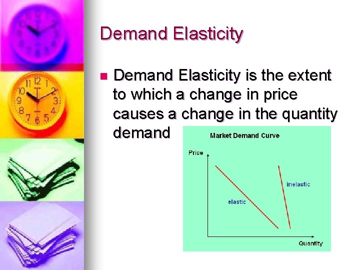 Demand Elasticity n Demand Elasticity is the extent to which a change in price Demand Elasticity n Demand Elasticity is the extent to which a change in price