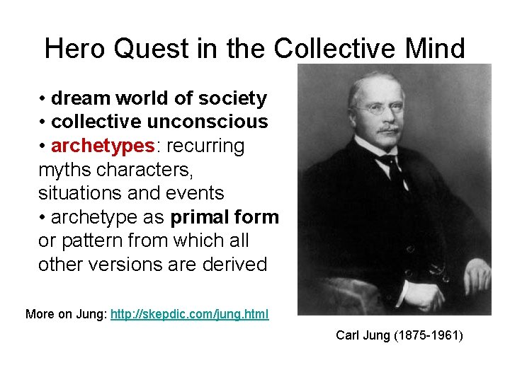 Hero Quest in the Collective Mind • dream world of society • collective unconscious