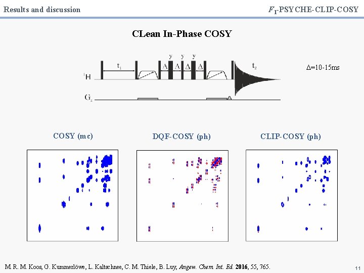 Results and discussion F 1 -PSYCHE-CLIP-COSY CLean In-Phase COSY D=10 -15 ms COSY (mc)