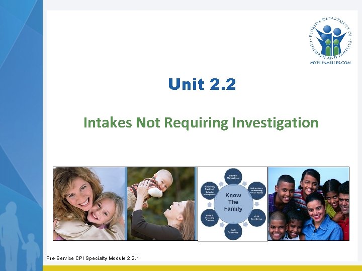 Unit 2. 2 Intakes Not Requiring Investigation Pre-Service CPI Specialty Module 2. 2. 1