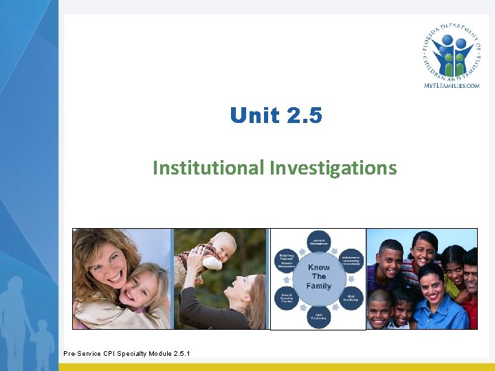 Unit 2. 5 Institutional Investigations Pre-Service CPI Specialty Module 2. 5. 1 