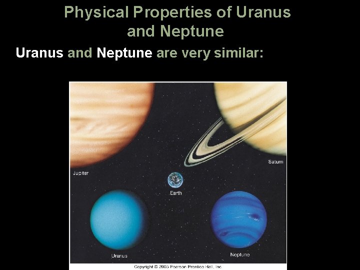 Physical Properties of Uranus and Neptune are very similar: Physical Properties of Uranus and Neptune are very similar: