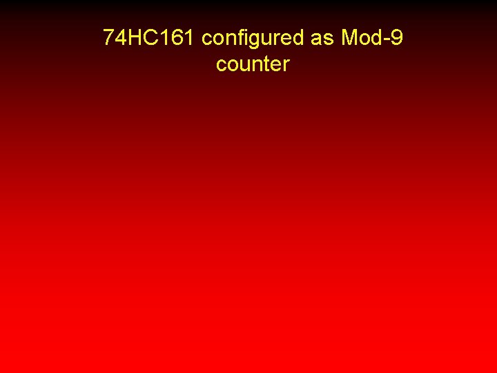 74 HC 161 configured as Mod-9 counter 