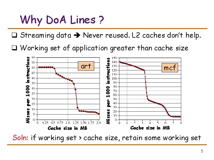 Why Do. A Lines ? q Streaming data Never reused. L 2 caches don’t