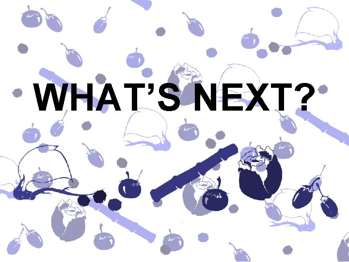 WHAT’S NEXT? 
