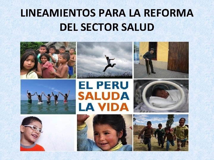 LINEAMIENTOS PARA LA REFORMA DEL SECTOR SALUD 