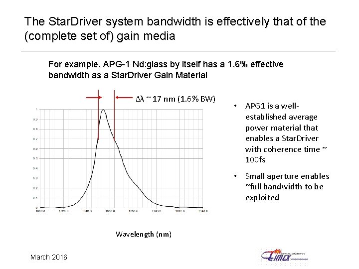 The Star. Driver system bandwidth is effectively that of the (complete set of) gain