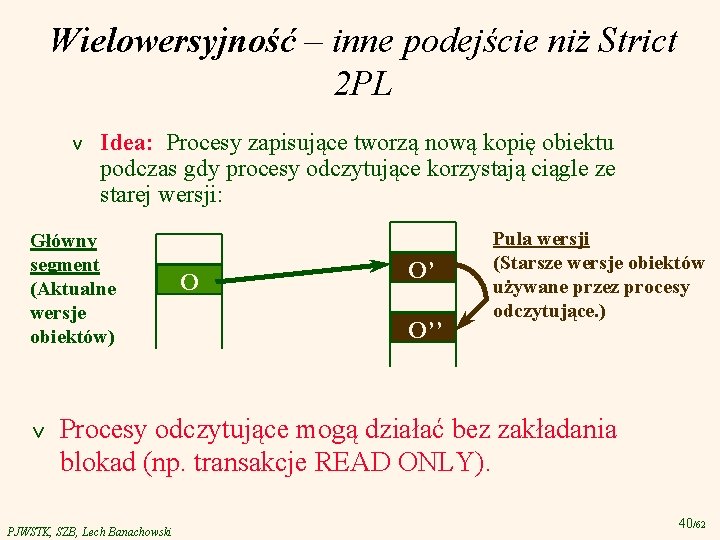 Wielowersyjność – inne podejście niż Strict 2 PL v Idea: Procesy zapisujące tworzą nową