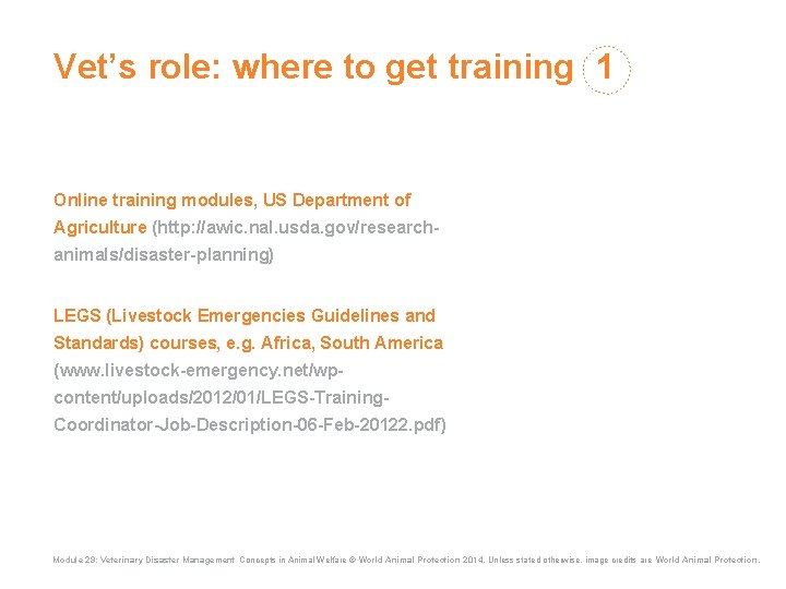 Vet’s role: where to get training 1 Online training modules, US Department of Agriculture Vet’s role: where to get training 1 Online training modules, US Department of Agriculture